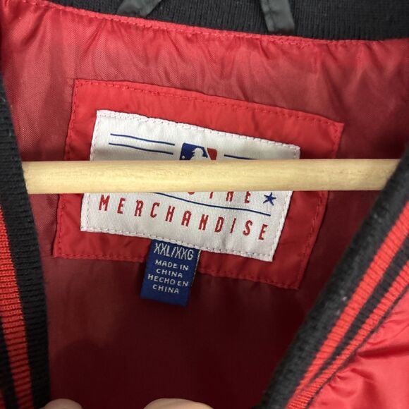 MLB Cincinnati Reds Pullover Windbreaker Jacket V-Neck Size 2XL Red Black - Picture 3 of 6